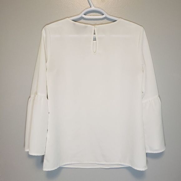 𝅺BANANA Republic White Puffy Puff Sleeve Blouse Top Extra Small XS - Picture 4 of 4